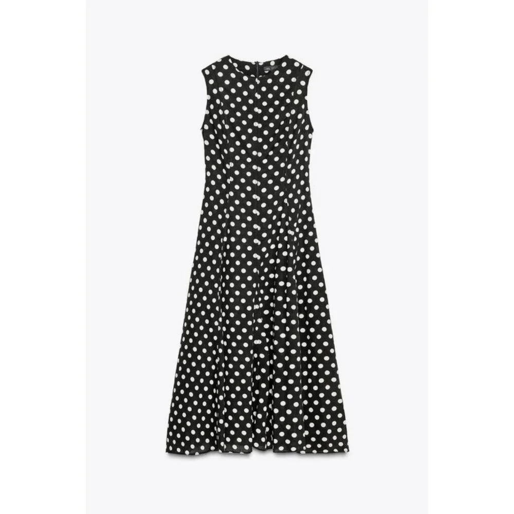 ZARA ZW COLLECTION SLEEVELESS MIDI DRESS - Picture 7 of 9